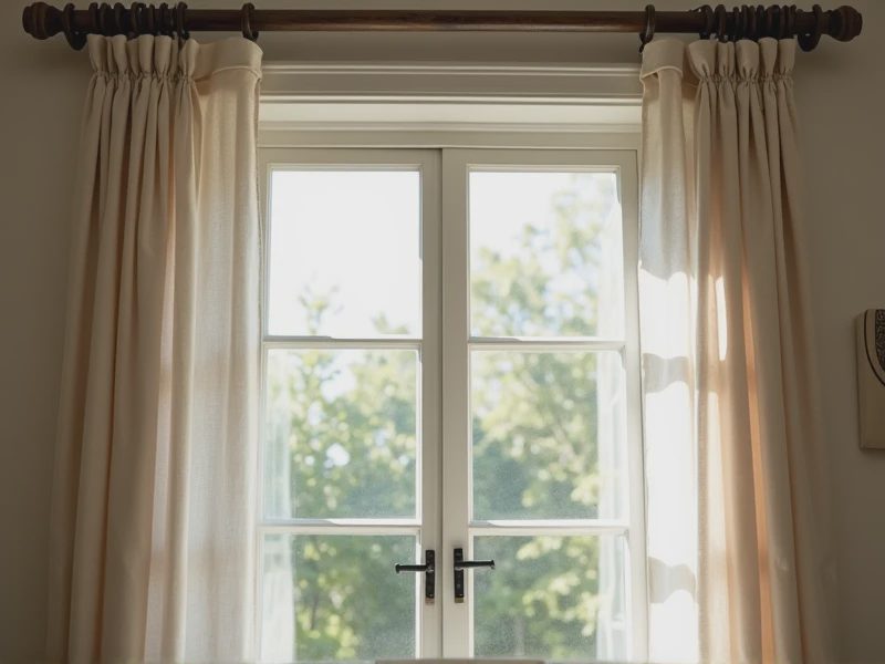 Close-up of the upper half and both sides of the window.