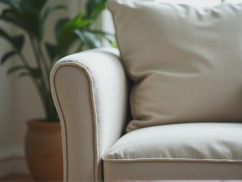 A fabric armchair for home use.