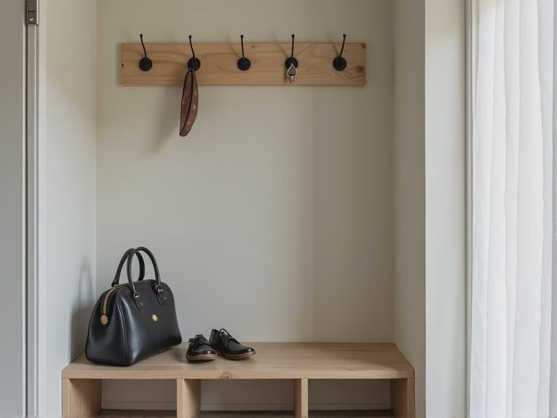 A restrained and practical small foyer area.