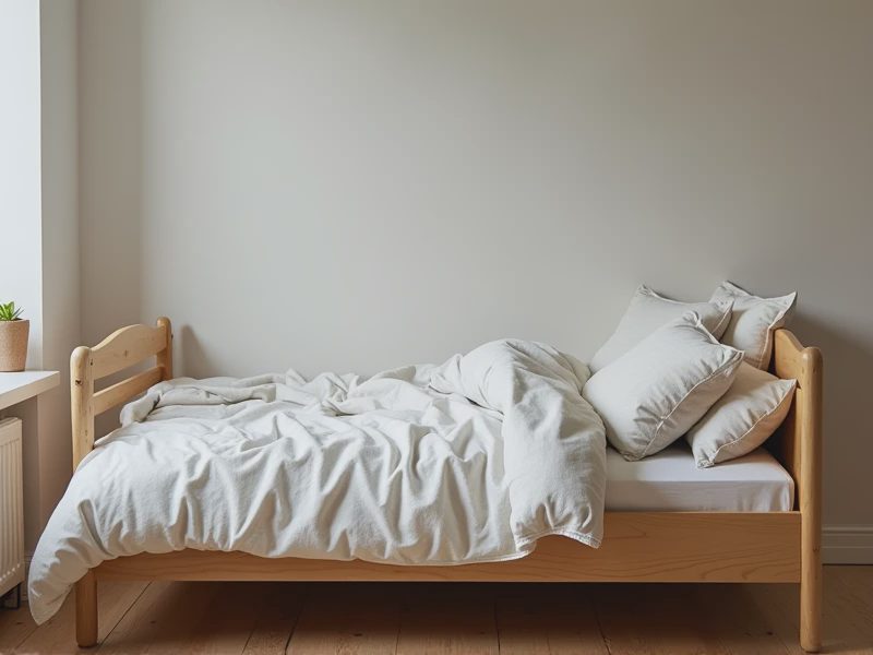 A bed with clean lines.